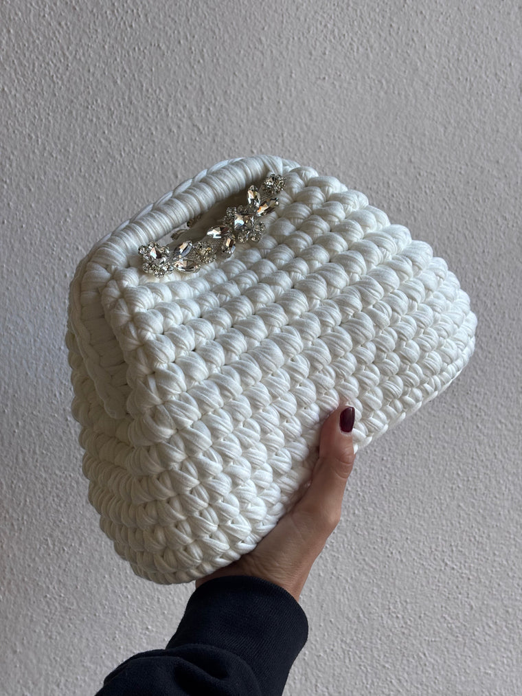 Clutch Bianca con Pietre