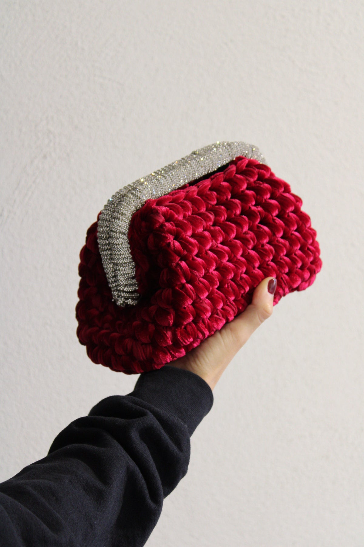 Clutch velluto rossa