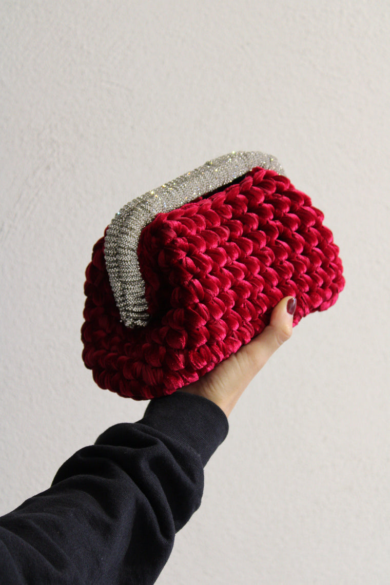 Clutch Velluto Rossa