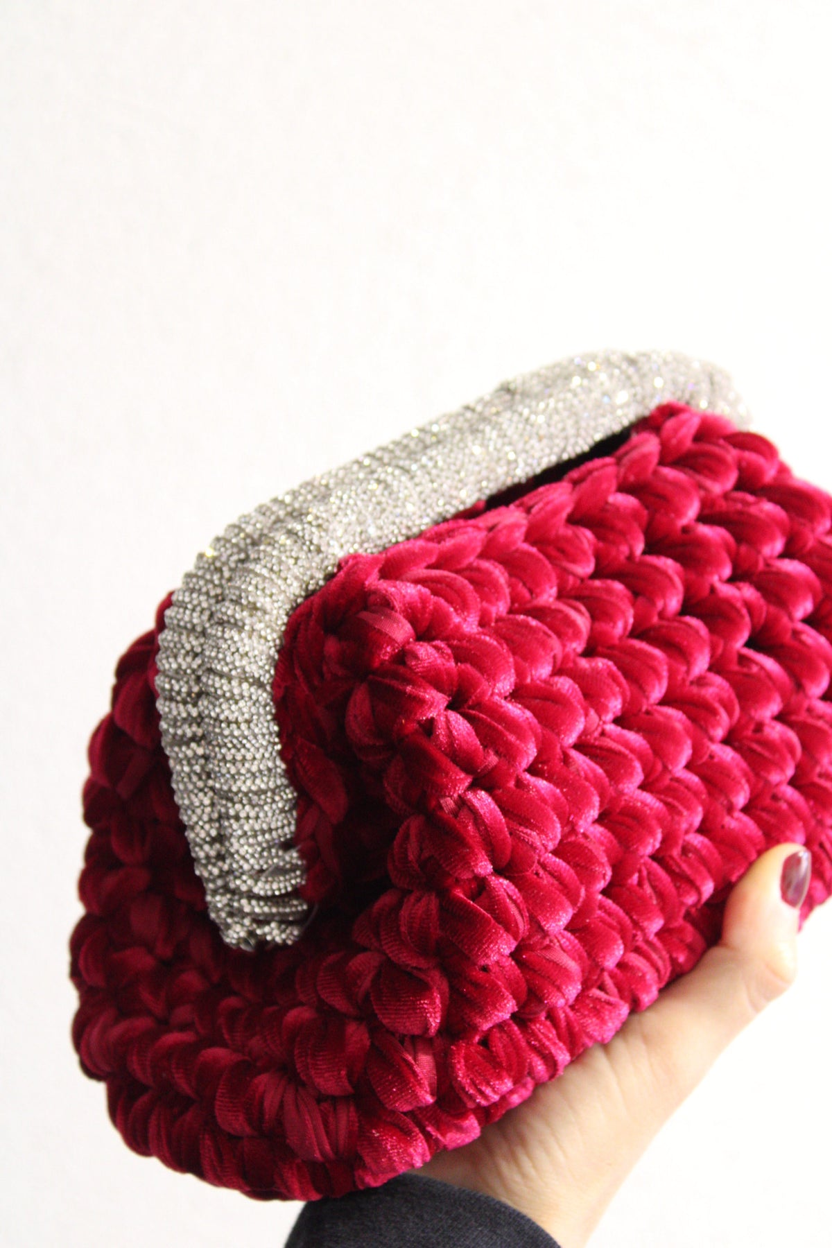 Clutch velluto rossa