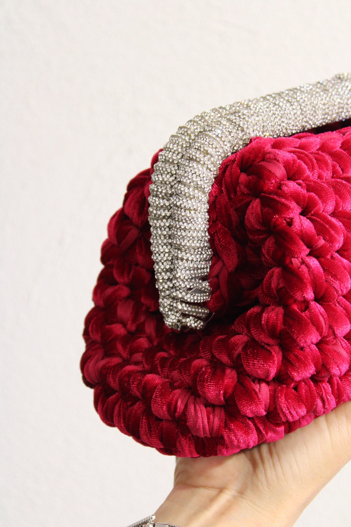 Clutch velluto rossa