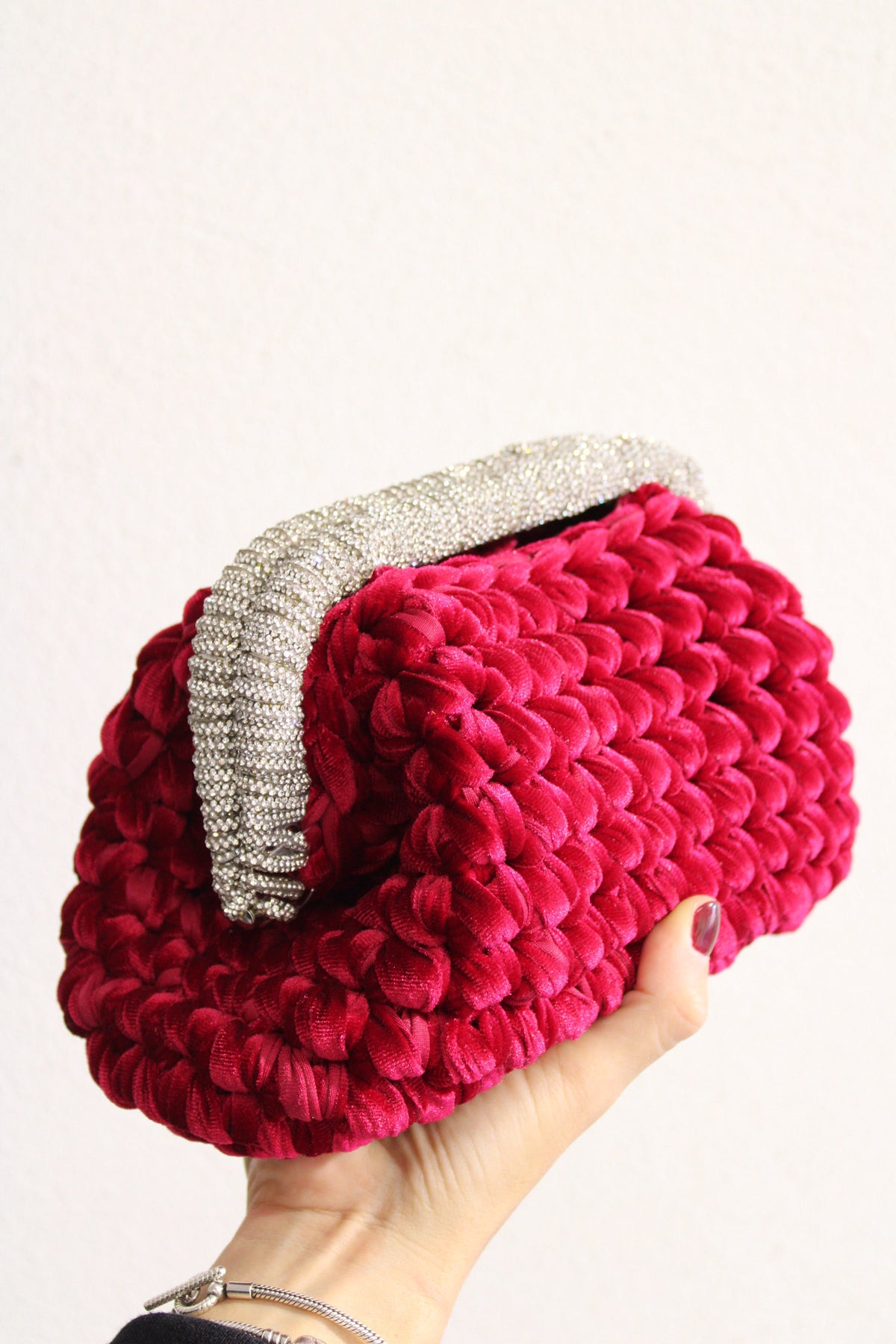 Clutch velluto rossa